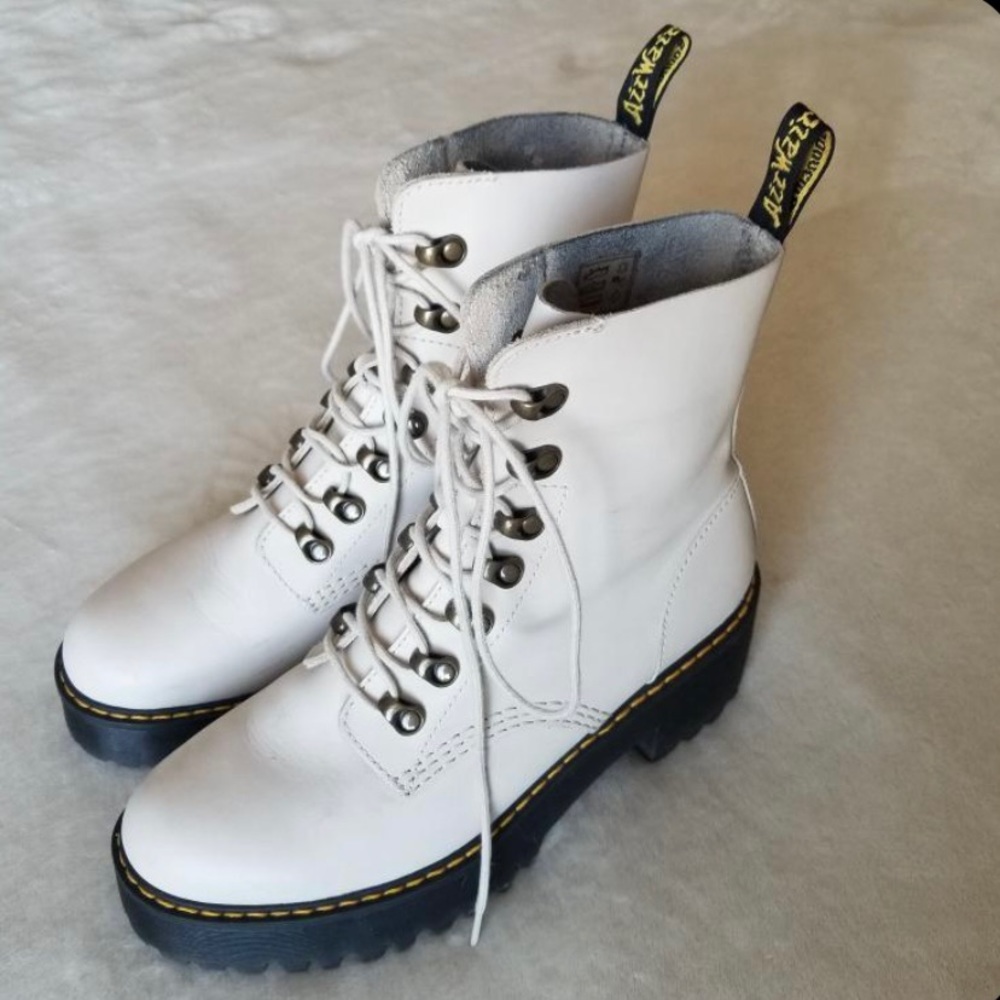 Dr. Marten White Leona 7 Hook Boot